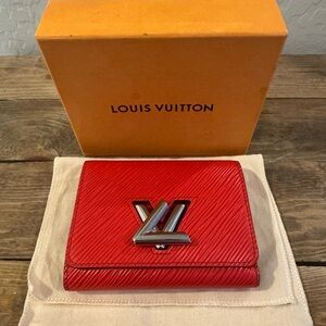 Louis Vuitton Red epi Leather wallet full set